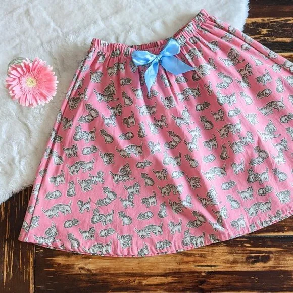 Handmade Pastel Pink 3 Piece Skirt, Shirt and Bow Set - Picture 3 of 4